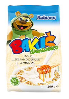 Bakuś ziarna ekspandowane z miodem jagły - gluten free