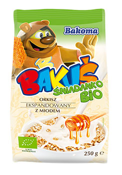 Bakuś ziarna ekspandowane z miodem - orkisz BIO
