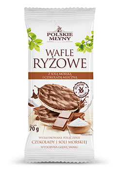 Wafle ryżowe z solą morską w czekoladzie mlecznej